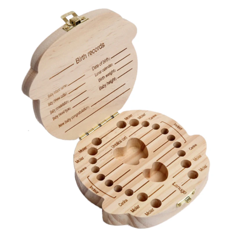 Wood Baby Girl Boy Tooth Organizer Save Milk Teeth Storage Collecting Gift Umbilical Cord Creative For Kid F1 | Дом и сад