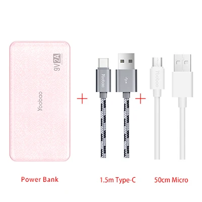 Yoobao Q12 повербанк поддержка быстрой зарядки 3.0 внешний аккумулятор 12000мАч пауэр банк Quick Charge 3.0 портативное зарядное устройство для Samsung Xiaomi LG Huawei - Цвет: PK-Type C-Micro