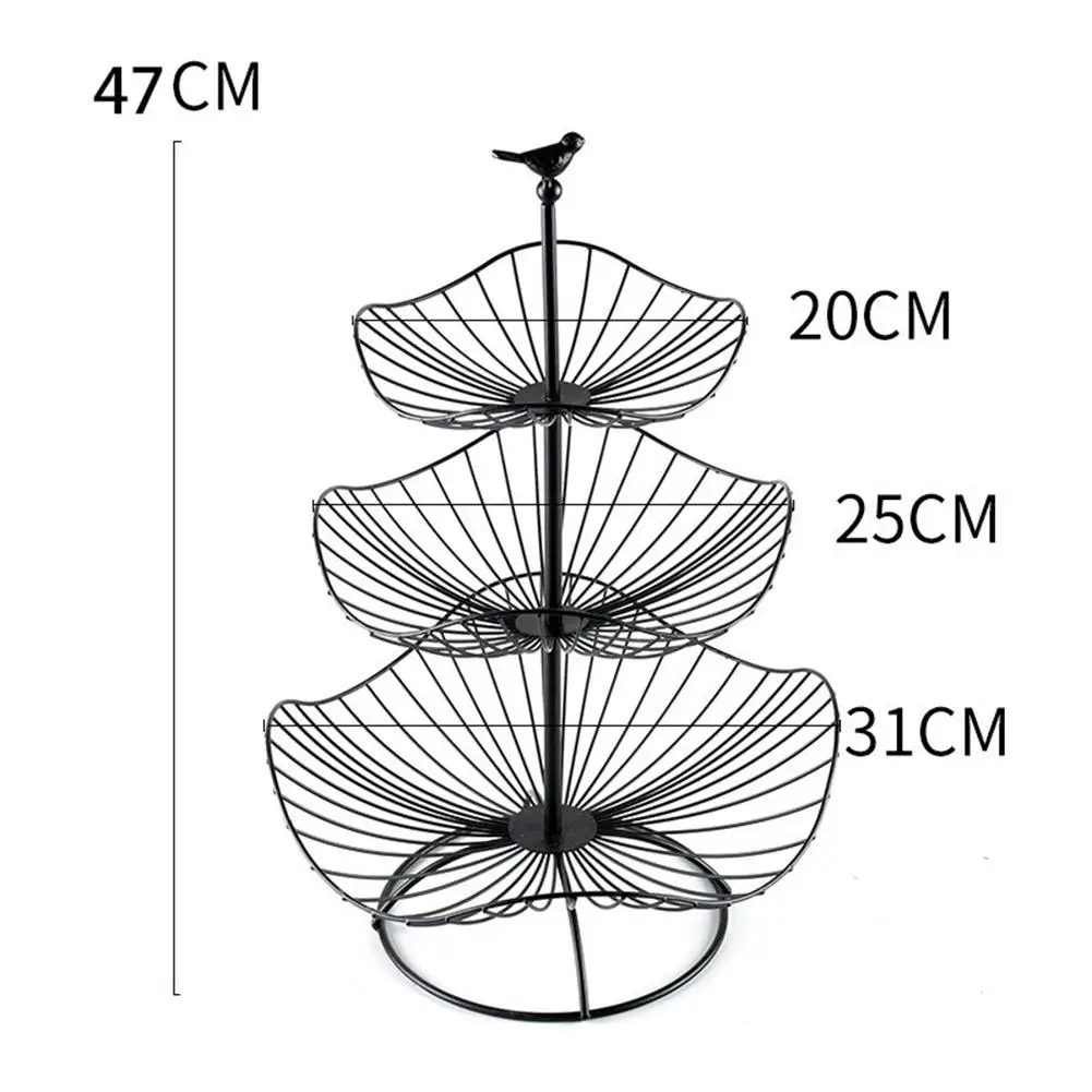 

Fruit Vegetable Basket Countertop Fruit Basket Bowl Storage Three-layer Fruit Basket For Living Room