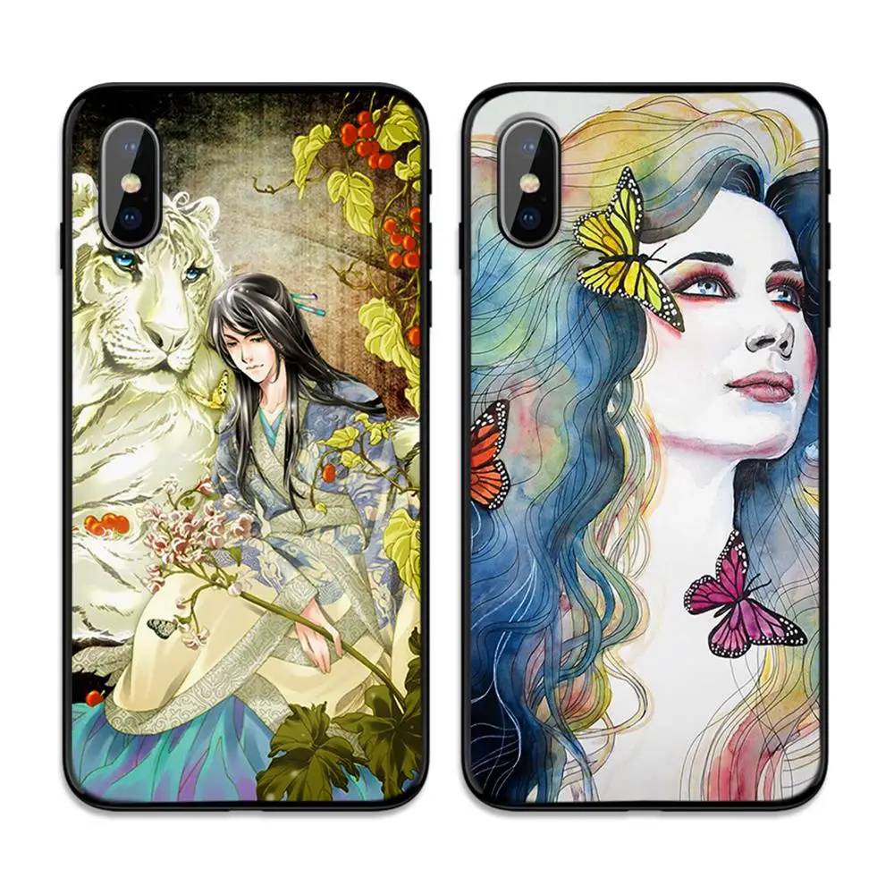 Красивый мягкий чехол из ТПУ с рисунком аниме для Apple iPhone 6 6S 7 8 Plus 5 5S SE X XS MAX XR