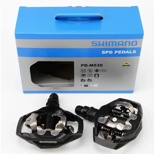 Shimano PD-M530 черный и белый MTB Горный XC Бесклипсова велосипед SPD Велосипеды педали с Inc