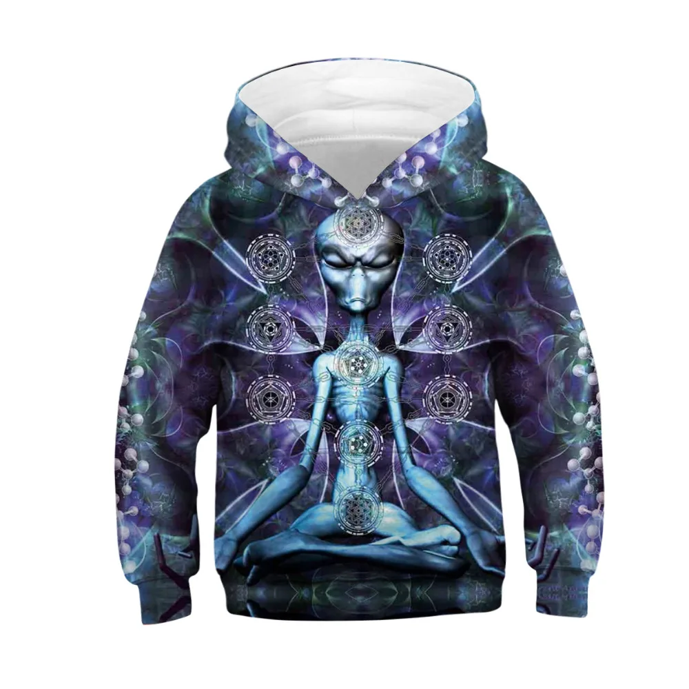 Детский пуловер с капюшоном и длинными рукавами 3D Цифровым принтом Death King