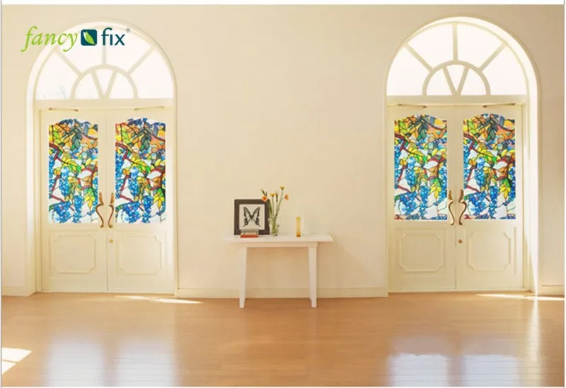 FANCY-FIX винная витражная плёнка на стекла, окна, уединение для гостиной статическая цепляющаяся художественная Декоративная пленка, DIY домашний декор оконная наклейка