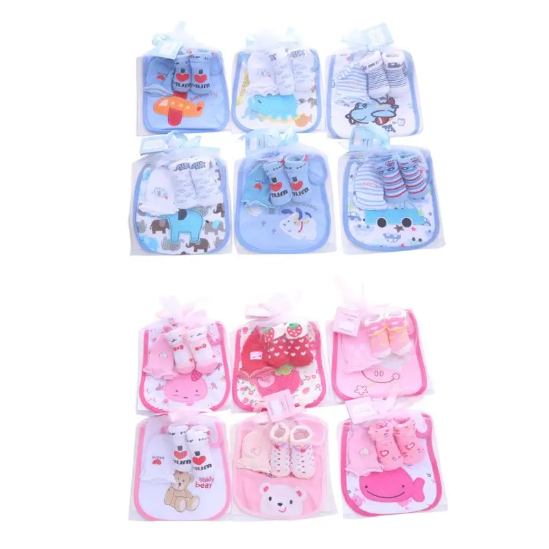 1 сумка Детские хлопковые Слюнявчики махровые носки комплекты для новорожденных