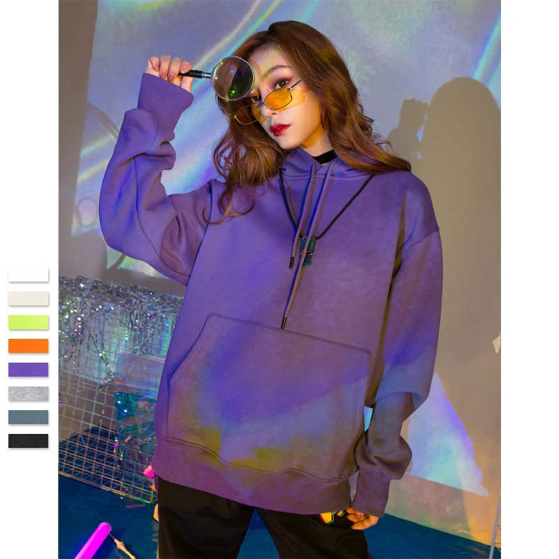 Модная одежда осень для мужчин s толстые флисовые толстовки хип хоп однотонные