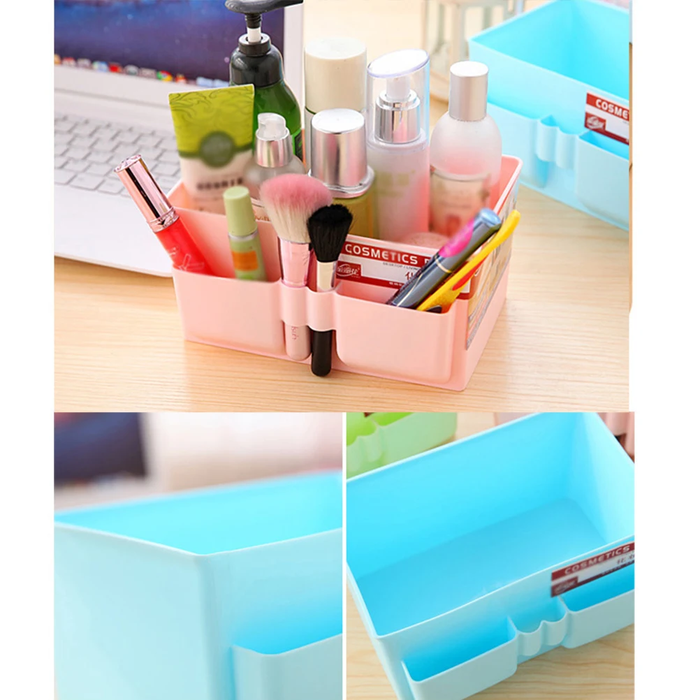 Multi-Divider Plastic Cosmetic Desk Orgainzer Caculator Remote Controller Holder Desktop Stationery Storage Box Container | Дом и сад