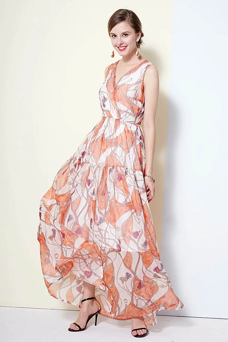 Платье XF в стиле бохо шифоновое длинное платье пол пикантное вечернее с