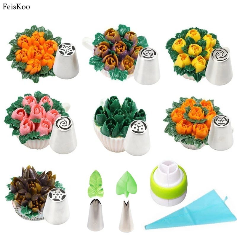 11 шт./компл. Кондитерские насадки из нержавеющей стали для украшения