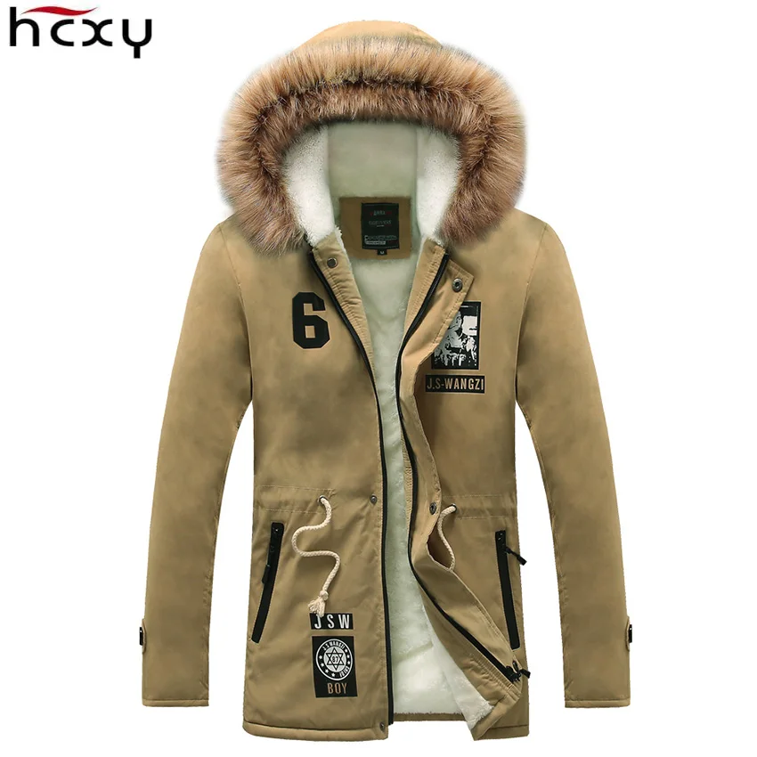 

HCXY Men Winter Jacket 2021 Brand Casual Mens Jackets And Coats Thick mens parka jackets fur hood mens parka winter coat