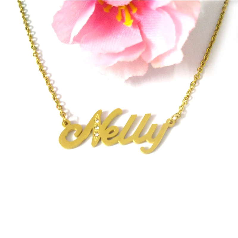FairLadyHood Custom Personalized &quotNelly&quot Name Necklace Women Pendant &amp Stainless Steel Jewelry Valentine's Gift | Украшения