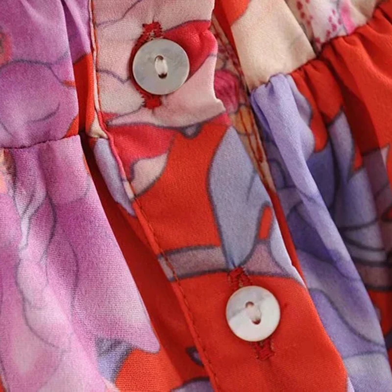 Новое богемное женское красное платье с цветочным принтом лето 2019 модные женские