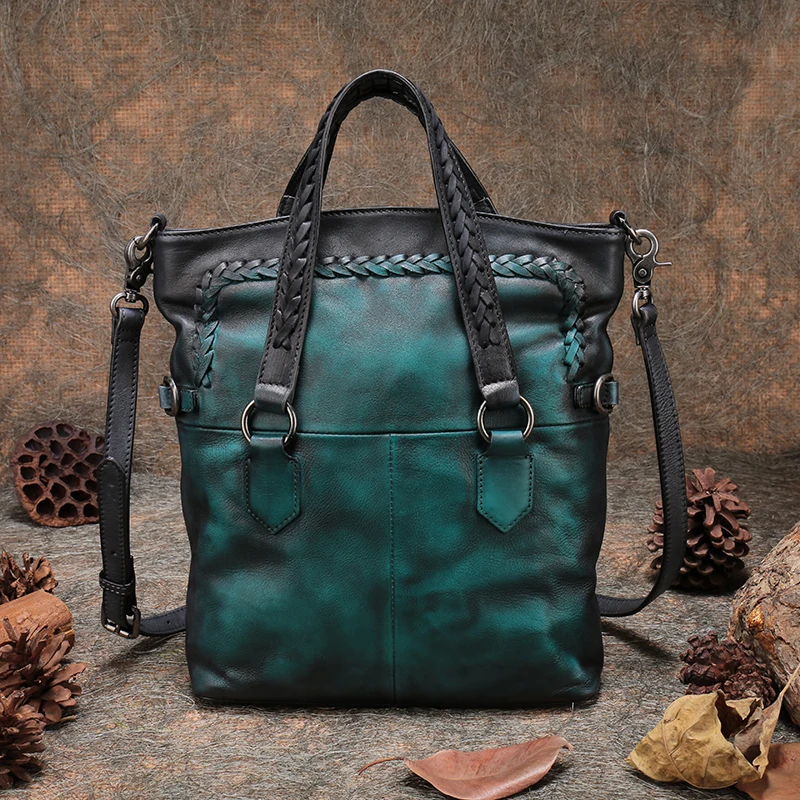 Женские сумки ручной работы из натуральной кожи 2019 Новые плетеные кожаные на