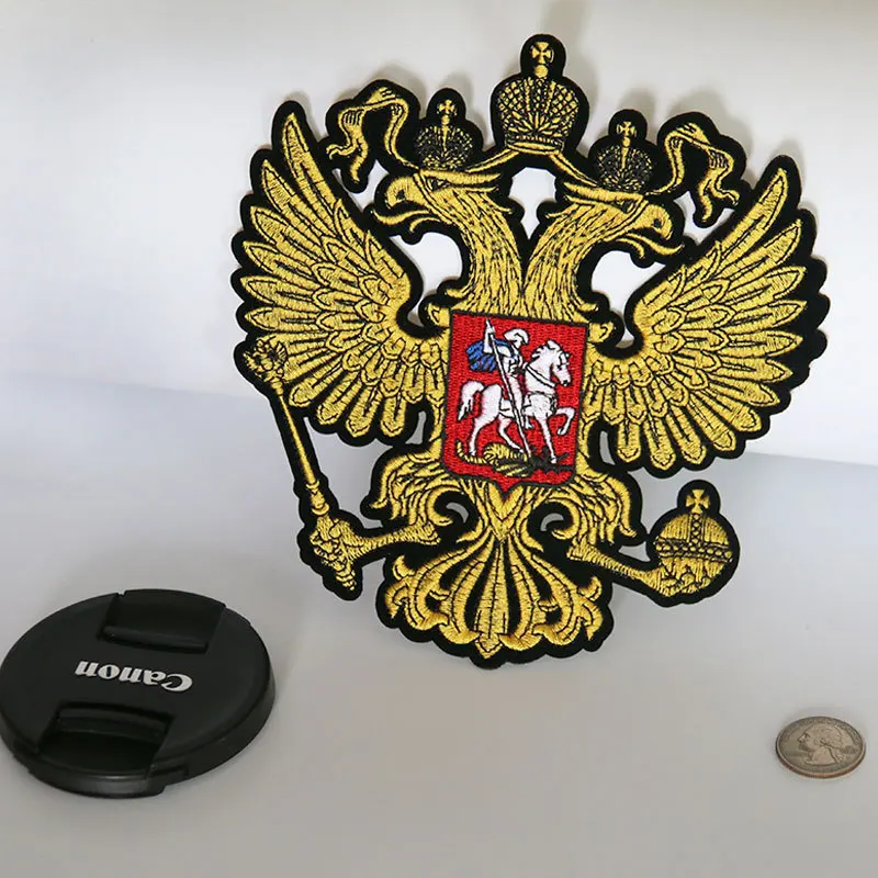 Изящные русские нашивки с национальной эмблемой на железной тубе с золотым орлом, значки с вышивкой, изящное пальто, аксессуары для одежды, байкерские нашивки D