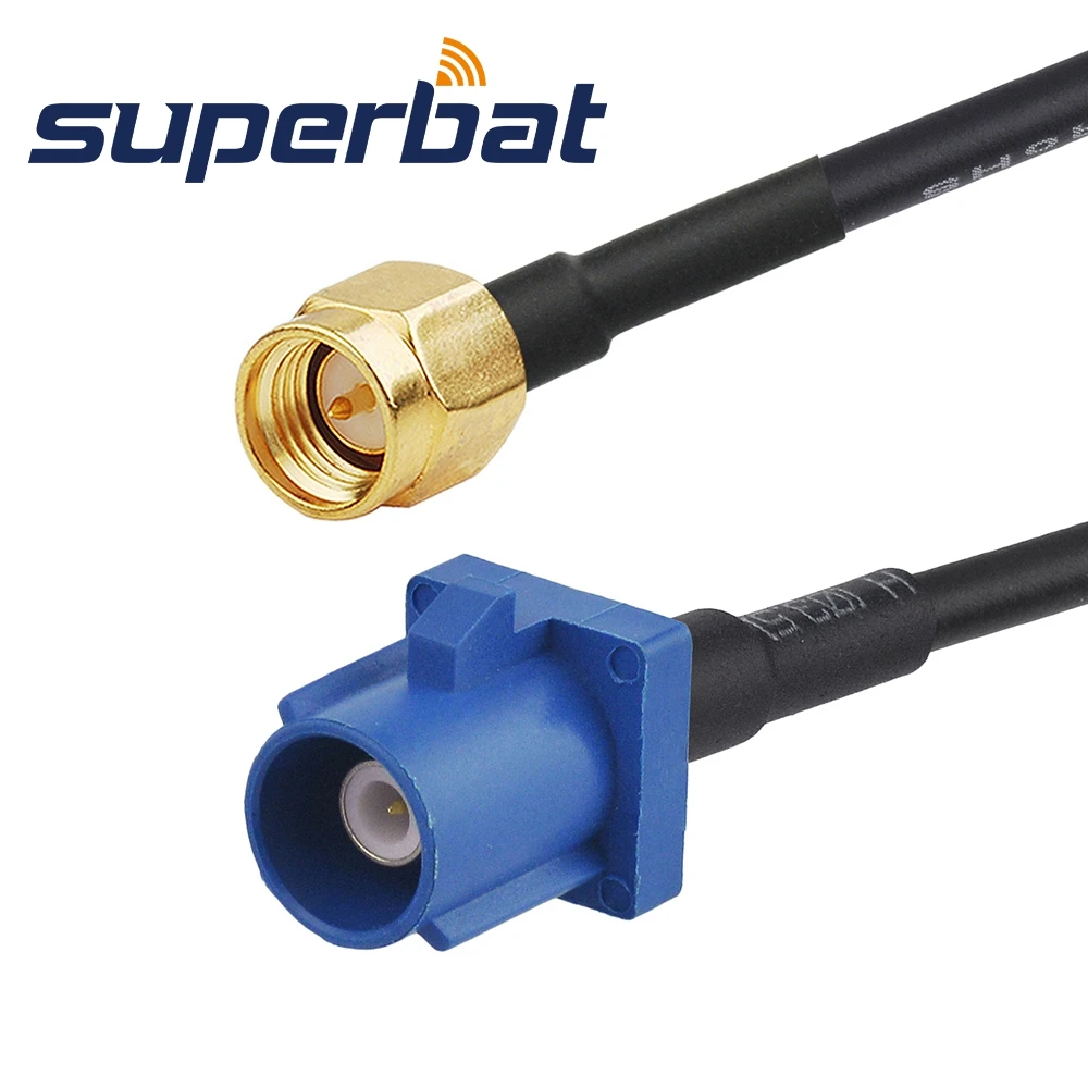 

Superbat Car GPS Antenna Extension SMA Plug to Fakra C Blue/5005 Male Pigtail Jumper Cable RG174 15cm Customizable