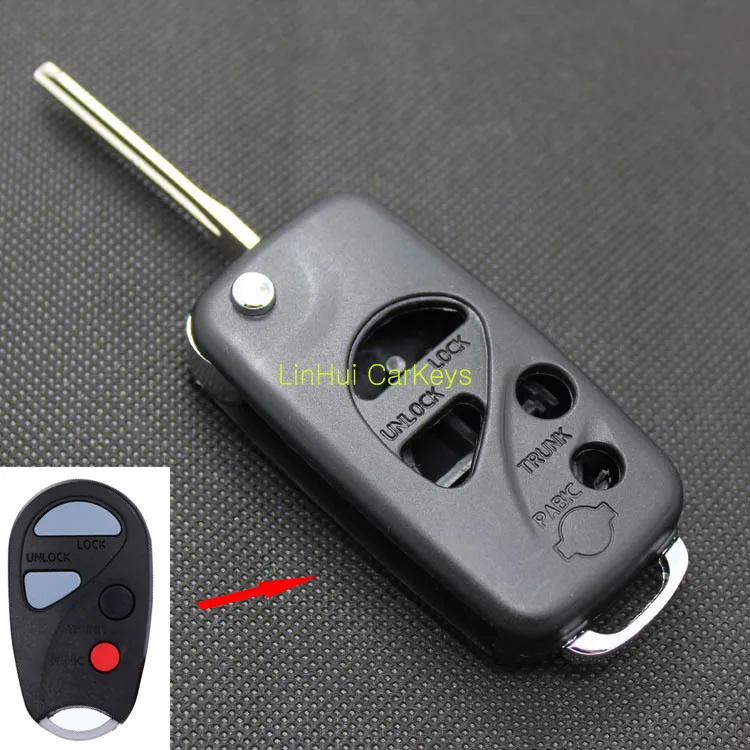 

PINECONE for NISSAN Sunny Cefiro 4 Buttons Uncut Brass Blade Modified Remote Blank ABS Key Shell 1 PC