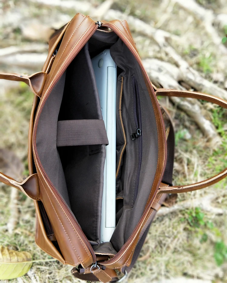 

Vintage Women Bag Horizontal Literary Handbag Multifunction 14" Laptop Bag Dress OL Fashion Business Briefcase