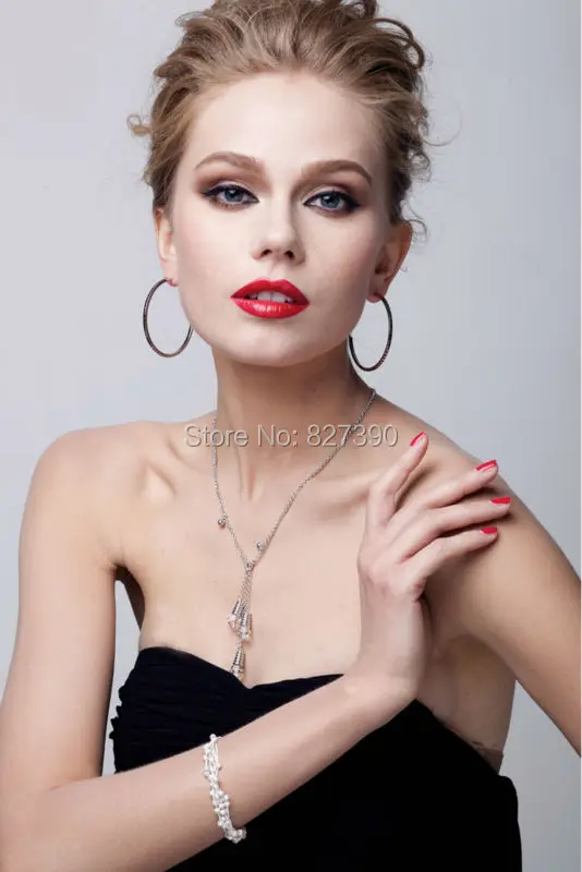 Австрия Crystal Light подвеска Цепочки и ожерелья Для женщин Party Rock Jewelry Новый костюм
