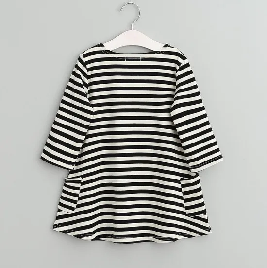 Girls Summer Dress Baby Girl Clothes Kids Dresses for Costume Striped Three Quarter Sleeve A-line dress Children Clothing | Детская