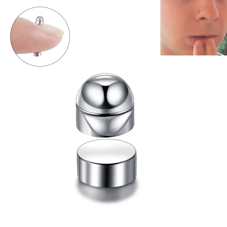 1PC Fake Cheater Non Pierced Magnetic Ear Lip Monore Labret Nose Ring Stud Body Jewelry No Piercing Magnetic Tunnel Plug Earring