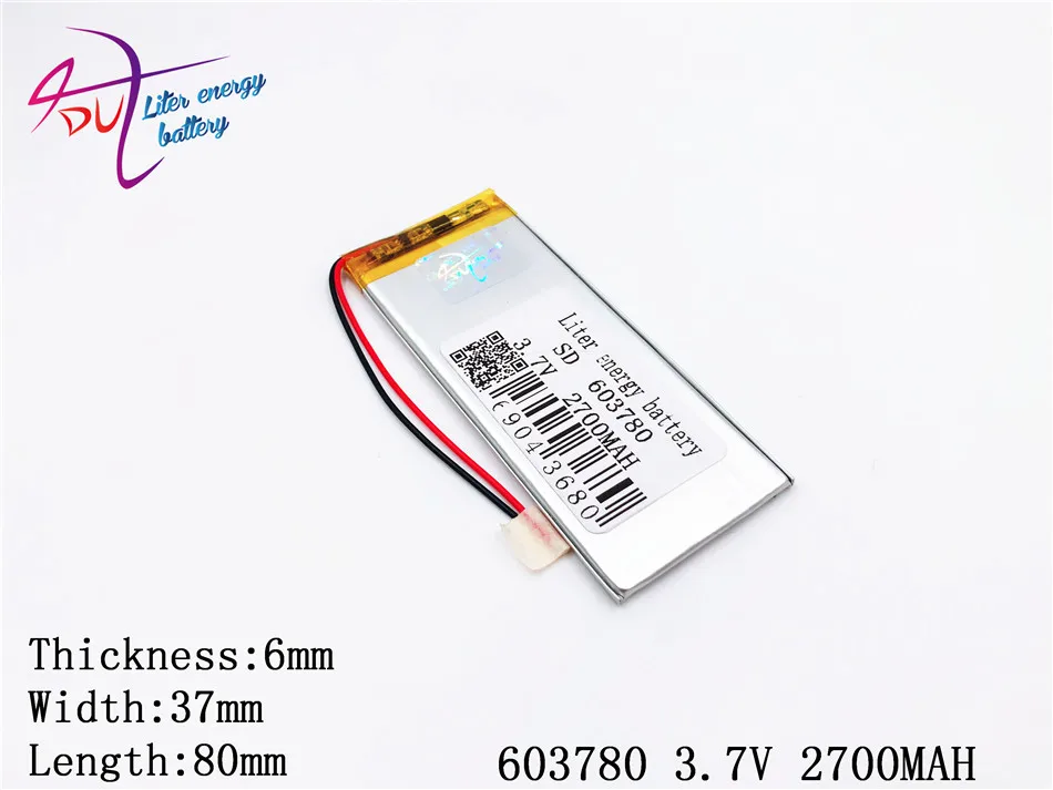 3 7 V 2700 mAh 603780 литий полимерный Li Po ионно литиевый аккумулятор ячейки для Mp3 MP4 MP5 gps