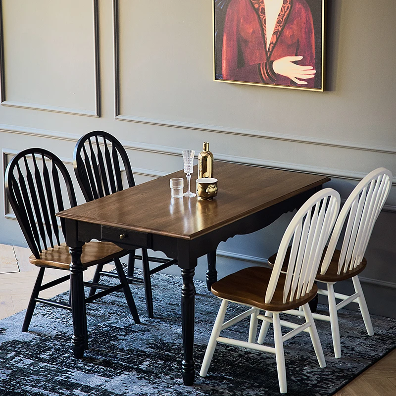 Луи модные обеденные стулья из цельного дерева Виндзор домашний Американский