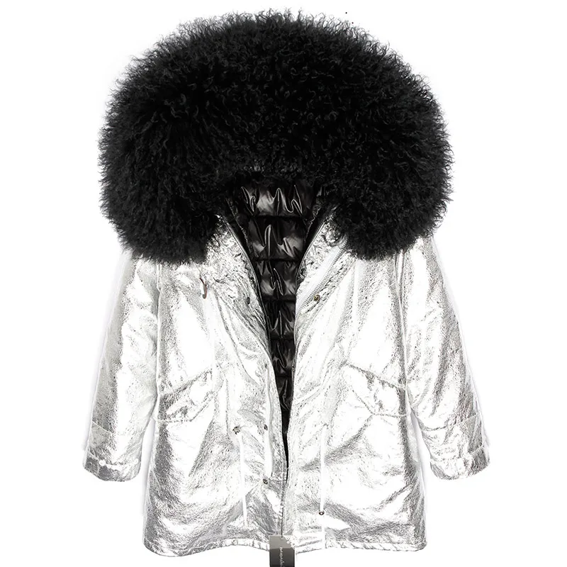 MAO KONG 2019 new down jacket women luxurious lamb fur parka winter real big mongolia sheep hooded coat outwear | Женская одежда