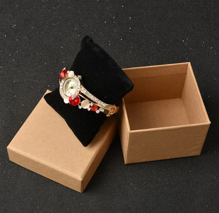 Браслет из крафт-бумаги, коробка 8*8*6 см, упаковка для часов, коробка для ювелирных изделий, коробка для ювелирных изделий, бумажная коробка для ювелирных изделий, Подарочная коробка, органайзер для ювелирных изделий