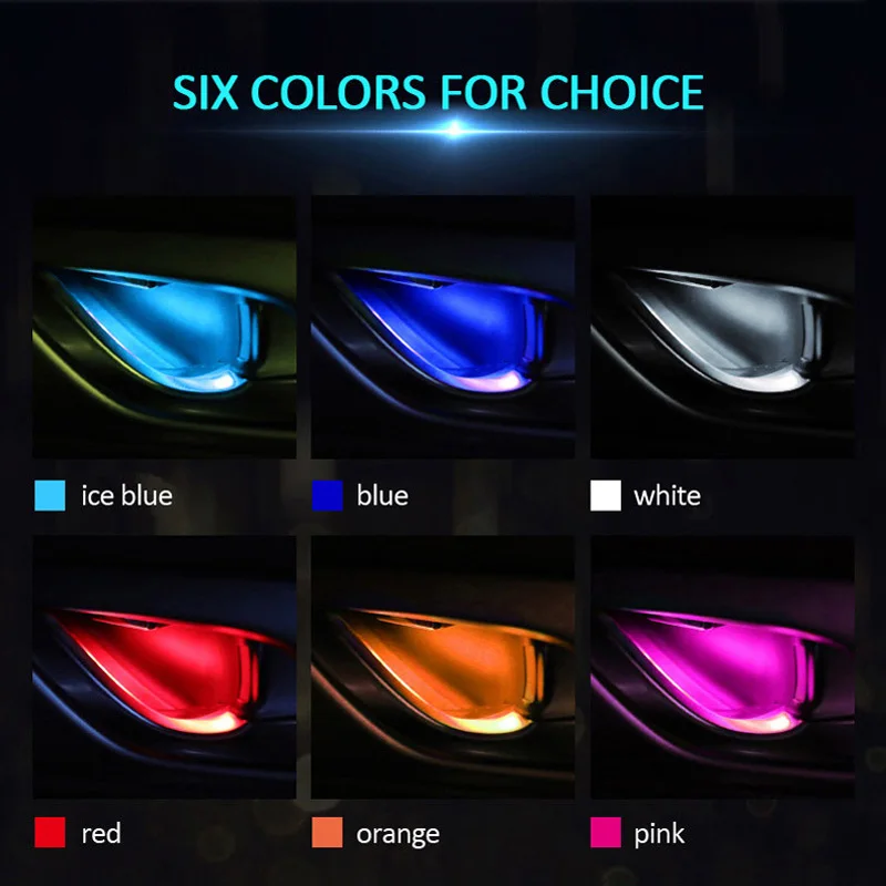 

4PCS Atmosphere Light Auto Interior Inner Door Bowl Handle Armrest Light Car Ambient Light For Porsche 718 Boxster Cayman 911