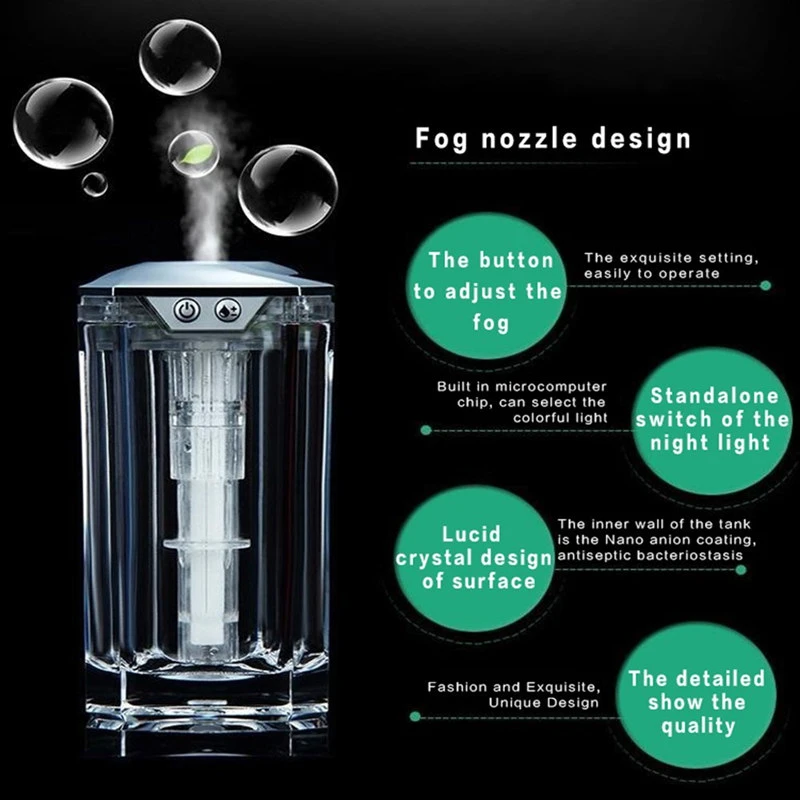 120 мл мини USB волшебный кристалл красочные светодиодные фонари увлажнитель