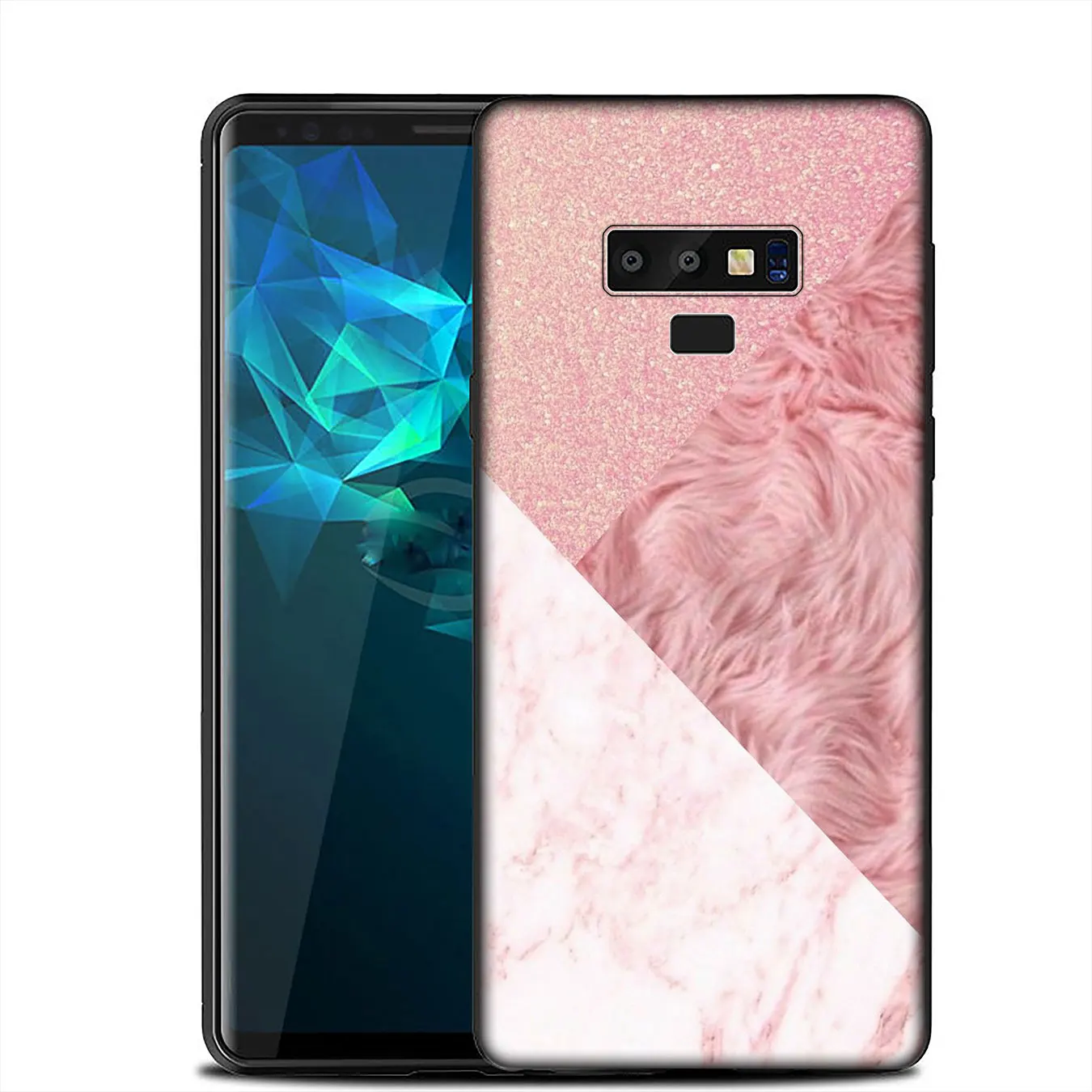 IYICAO Marble Gold Pink rose Glitter Dust Soft Case for Samsung Galaxy A6 A9 A8 A7 2018 A3 A5 2016 2017 Note 9 8 10 Plus Lite |