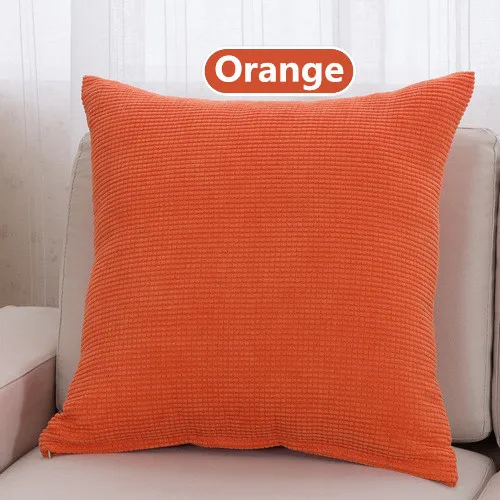 Orange 1 шт. 43*43 см, однотонная Вельветовая ткань, наволочка для подушки, наволочка для сидения автомобиля, домашний декор, диванная кровать, декоративная наволочка 40094 - Цвет: Orange