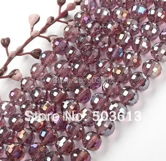 8 мм пурпурное Хрустальное стекло граненые круглые свободные бусины 72PC xcb1084|loose