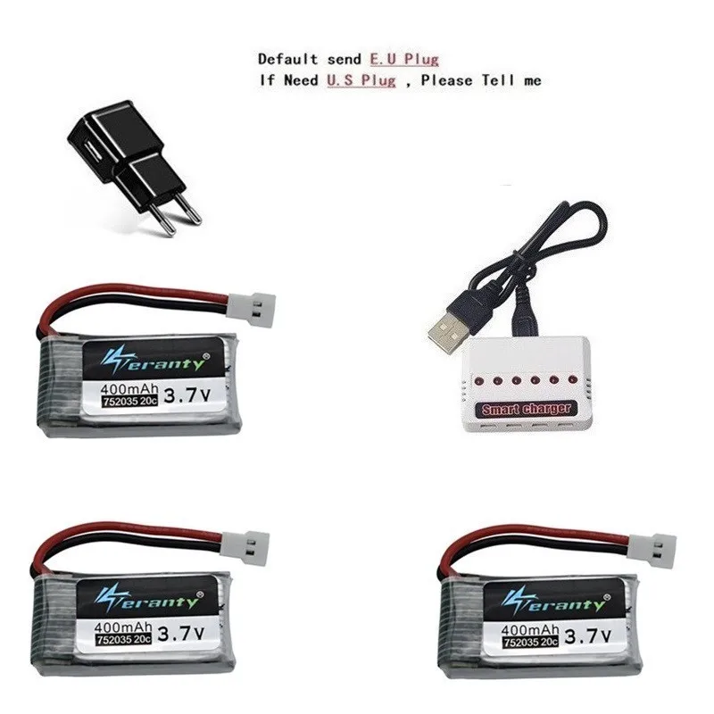 Фиолетовый 3,7 V 400 мА/ч, Батарея и 6-Порты и разъёмы Зарядное устройство для SYMA X15 X5A-1 X15C X15W H31 X4 H107 KY101 E33C E33 U816A V252 H6C RC ЗАПАСНЫЕ Запчасти - Цвет: Фиолетовый