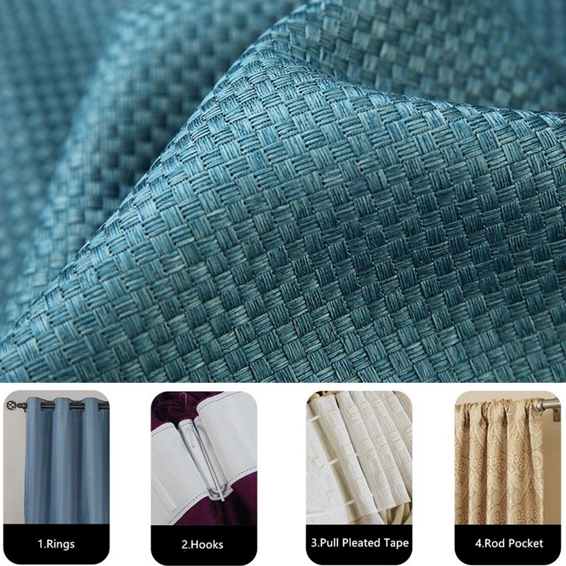 

Window Curtain Cloth Living Room Bedroom Blackout Curtains Pure Color Luxury Quality Grommet Curtains
