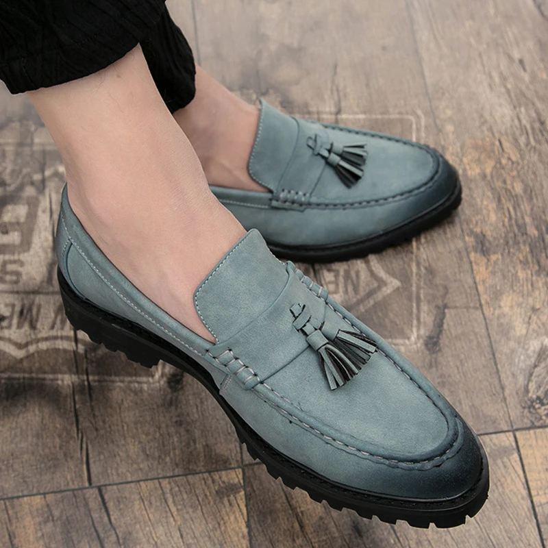 

Men Shoes fashion breathable genuine Leather Shoes Casual Breathable Sneakers Loafers tassel mocassins wedding party shoes