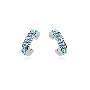 BAFFIN модные вечерние серьги с кристаллами от Swarovski серебристого цвета серьги-гвоздики для женщин повседневные ювелирные изделия - Окраска металла: aquamarine