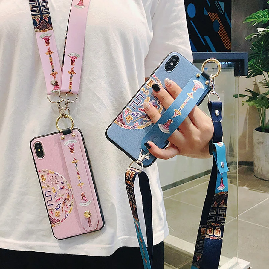 Чехол с ремешком из ТПУ+ ПК для Xiaomi Redmi Note 5 7 pro mi 9 8 se lite, чехол, браслет-держатель, плечевой чехол для телефона fundas