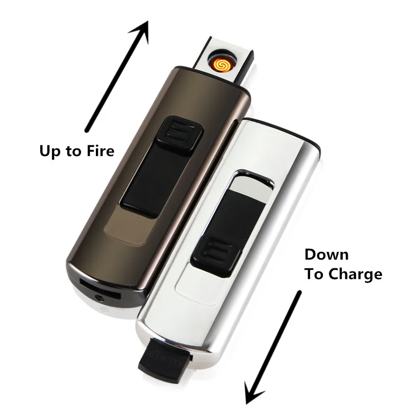 Портативная Металлическая USB Электронная зажигалка для сигарет ветрозащитная