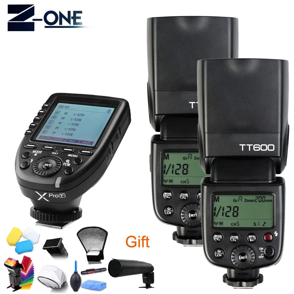 Godox TT600 GN60 HSS 1/8000s камера Вспышка Speedlite+ 2,4G Беспроводная X СИСТЕМА Xpro-F передатчик для Fuji+ Бесплатный подарок - Цвет: KIT 4