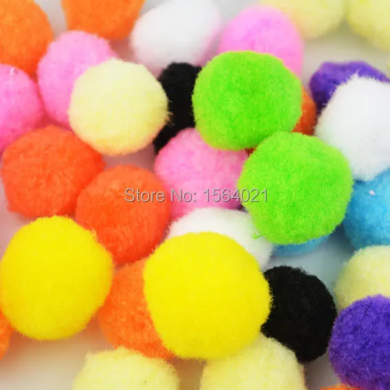 Разноцветные 25 мм Мягкие пушистые Помпоны для рукоделия Декоративные помпоны 100