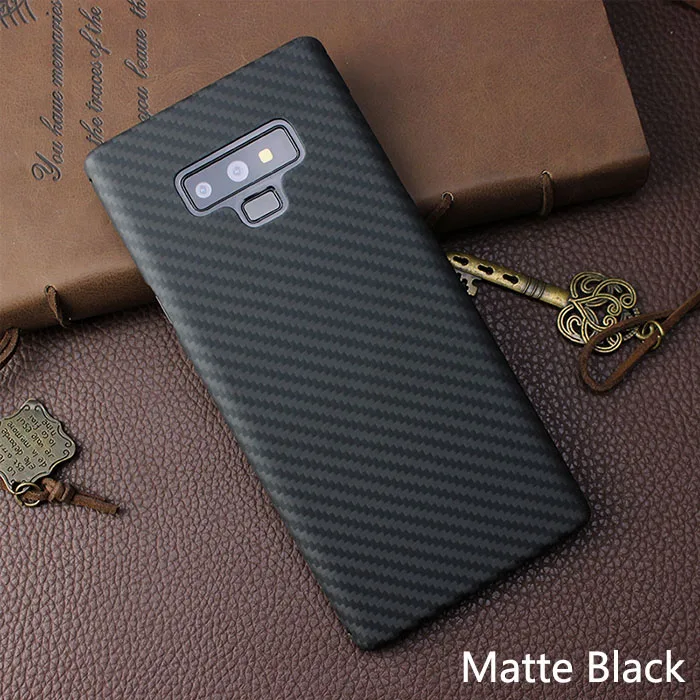 Чехол для samsung Note 9, Роскошный Жесткий Тонкий чехол из настоящего углеродного волокна, противоударный защитный чехол для телефона для Note 9, задняя крышка, Hoesjes Funda - Цвет: Matte Black
