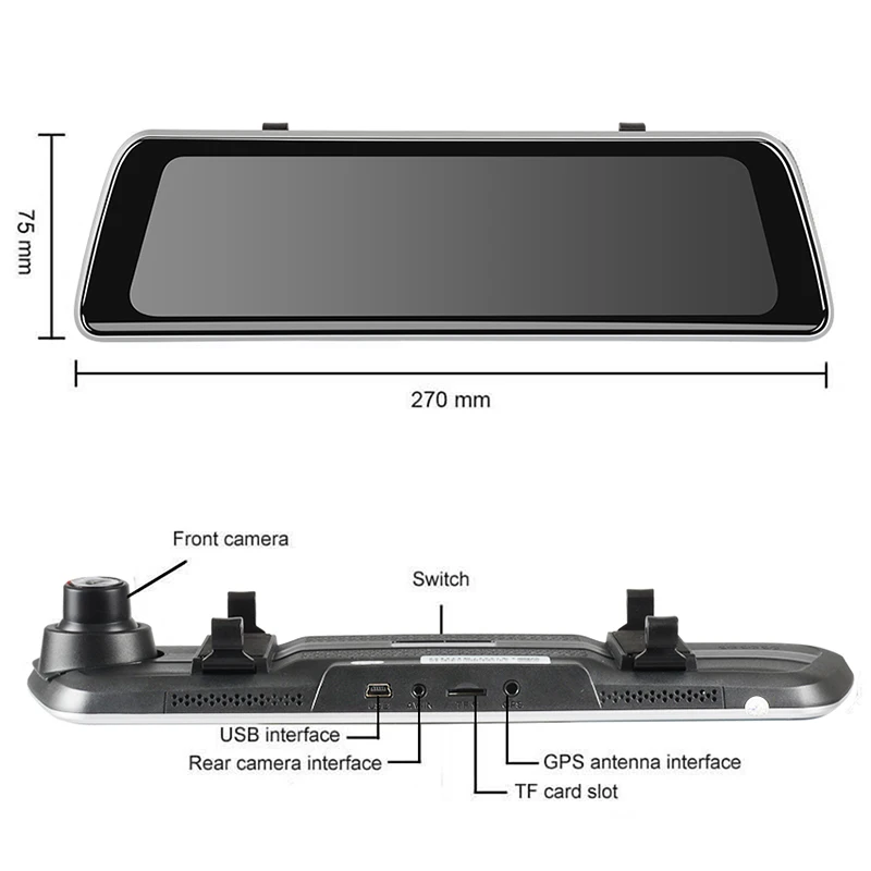 ANSTAR 9 35 ''DVR зеркало заднего вида GPS Автомобильный видеорегистратор WDR 1080p