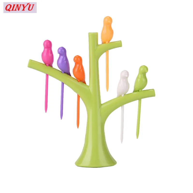 Креативные кухонные принадлежности набор зеленых зубочисток в виде веточки