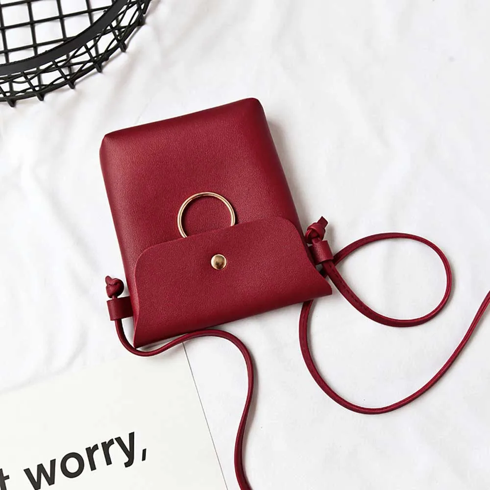 SUBIN PU Leather Cell Phone Bag Wallet luxury Purse Neck Strap Shoulder bag make-up Simple portable Casual Bags for girl | Мобильные