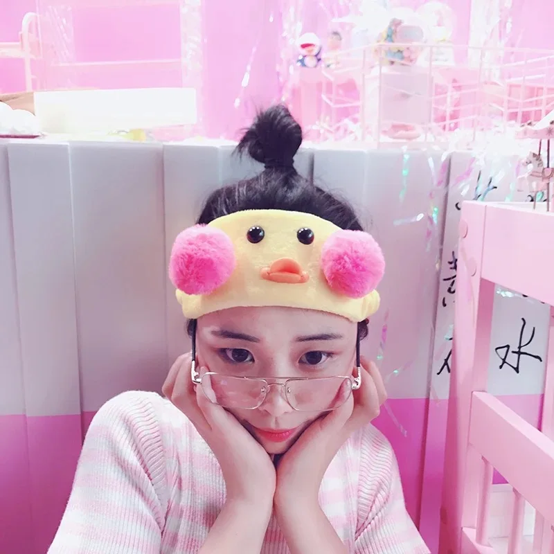 Милый мультяшный Забавный обруч для волос DUDU Duck эластичный с плюшевой головкой