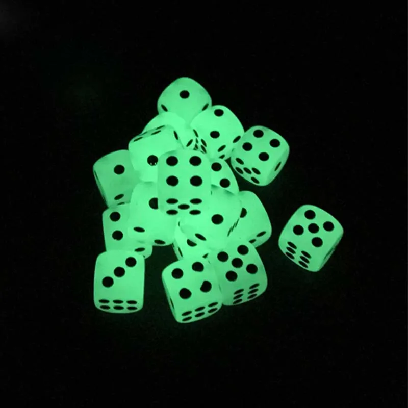 

6Pcs/set Luminous Dice Cubes Night Light Noctilucent Fun Nightclub Bar KTV Entertainment Game Dices Wholesale 14mm 6 Sided