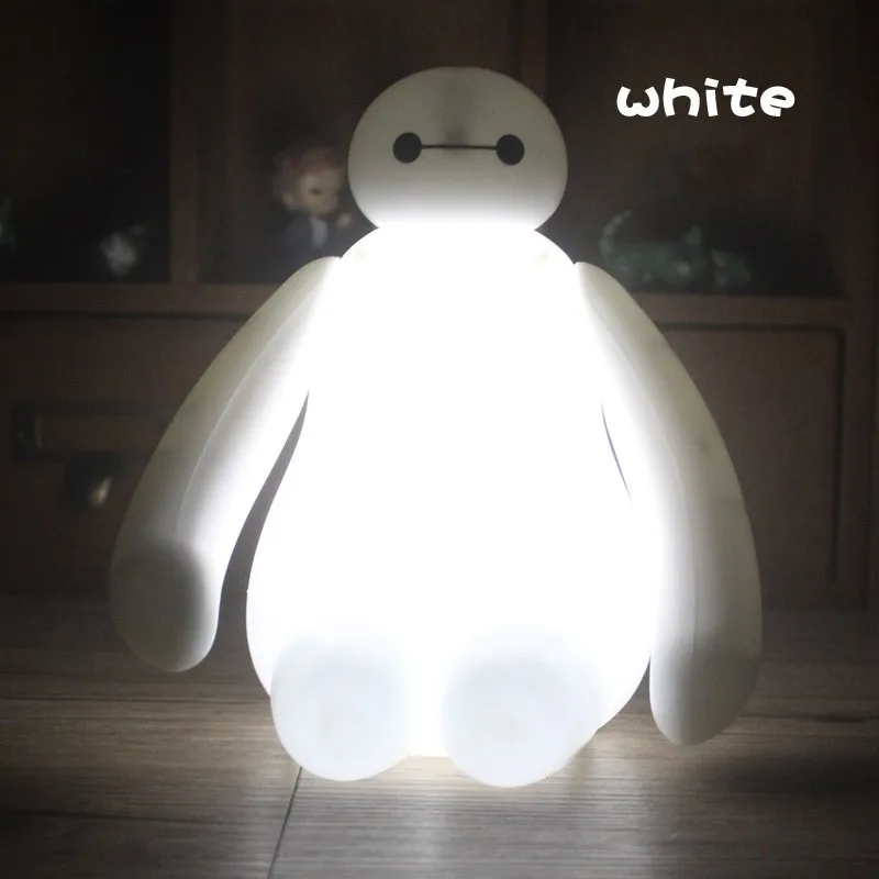 FENGLAIYI мультфильм Baymax Hero 6 Красочный красный-зеленый-синий светодиод Перезаряжаемый USB белый Ночник декор для детской спальни детские подарки