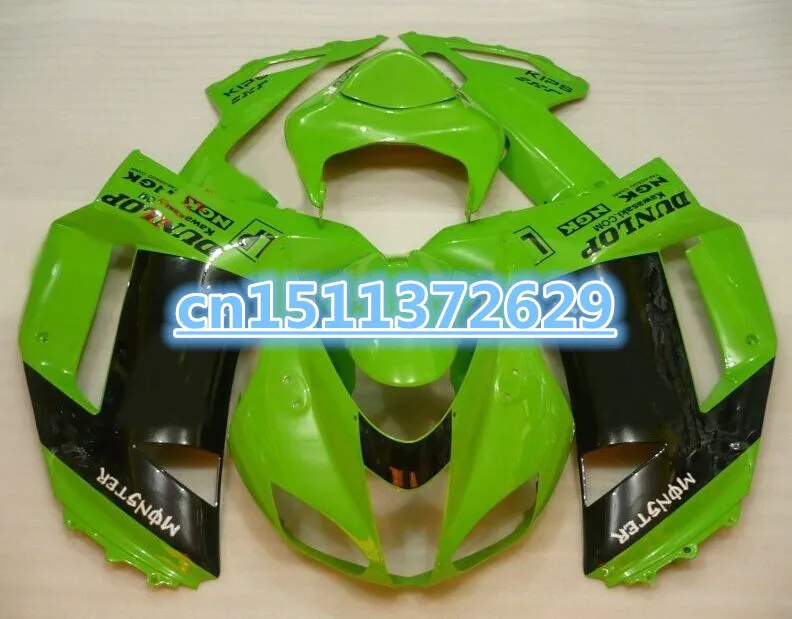 

NINJA ZX6R 2007 2008 fairing FOR KAWASAKI NINJA ZX 6R 636 07 08 ZX6R 2007 2008 ZX-6R 07 08 fairings kit green black-Dor D