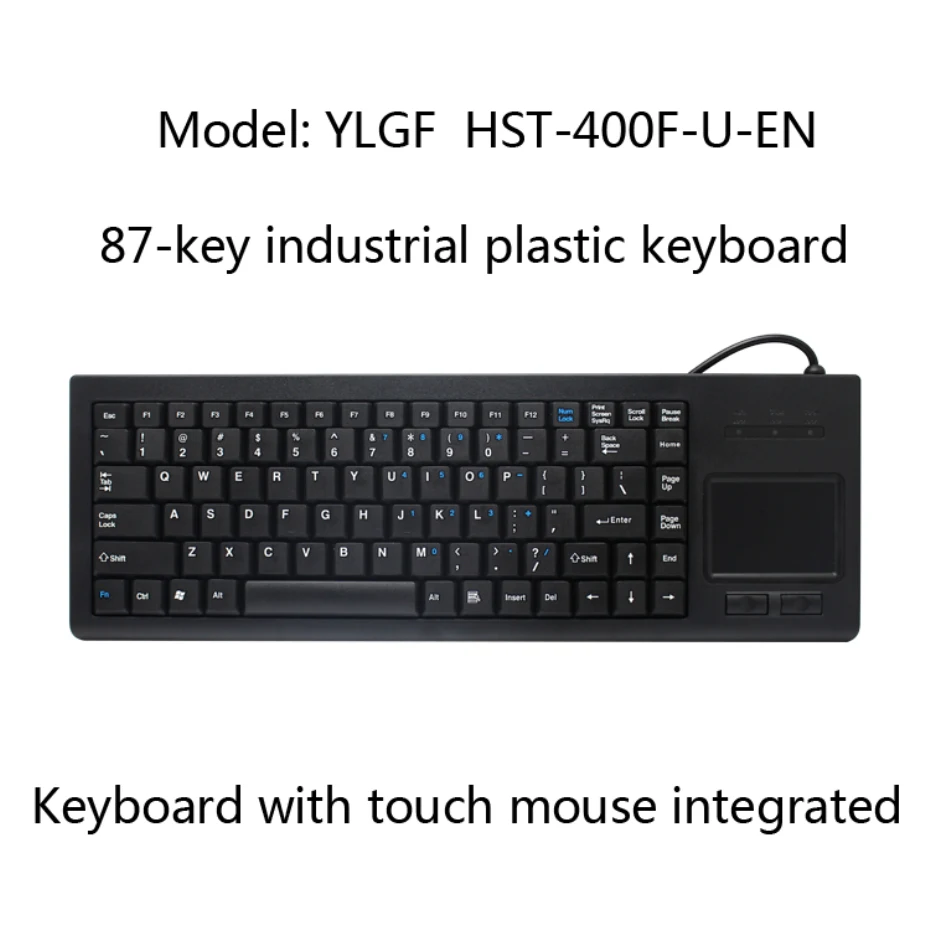 Встроенная пластиковая клавиатура и мышь YLGF HST 400F U EN промышленная с сенсорной