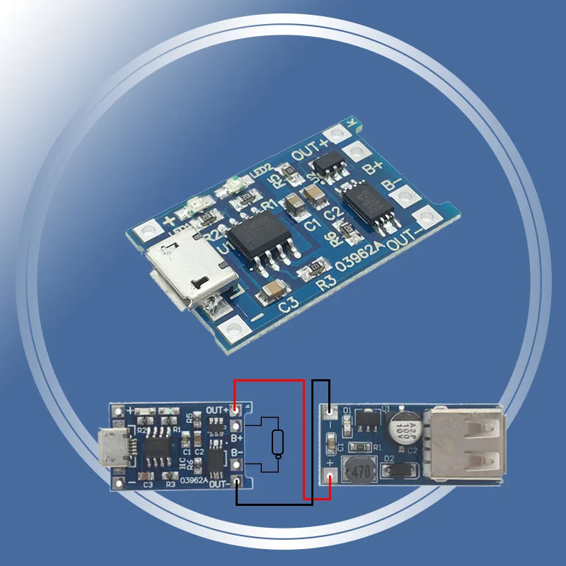 50 шт. Micro USB 5 в 1A 18650 TP4056 модуль зарядного устройства литиевой батареи зарядная
